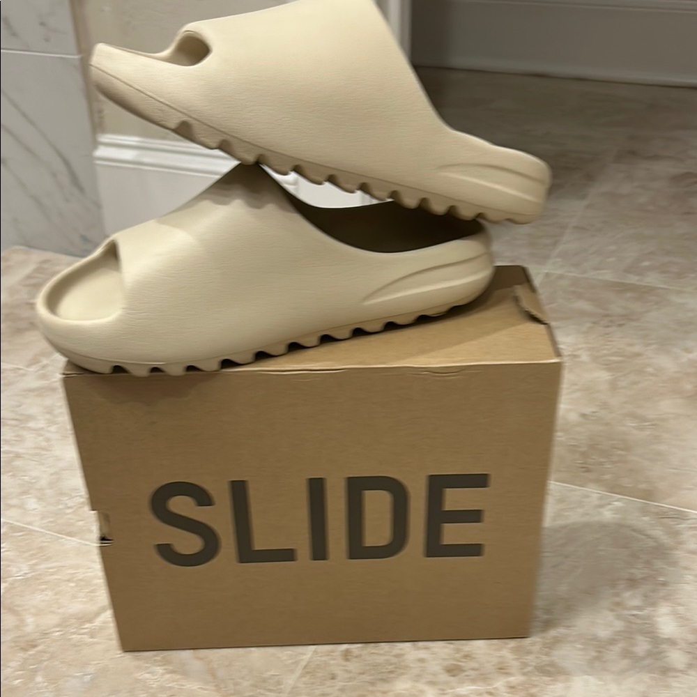 Bone Yeezy slides
